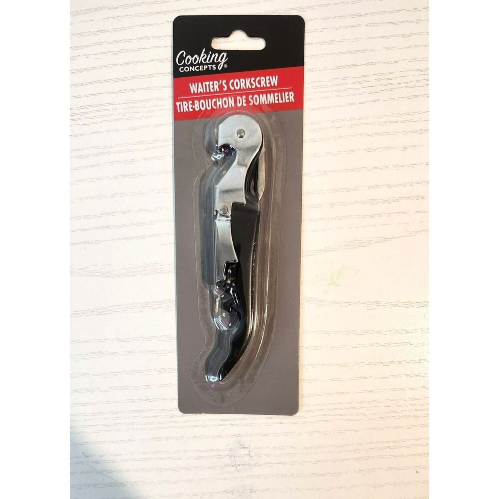 Cooking Concepts Waiter's Corkscrew - Professional Wine Bottle Opener - New